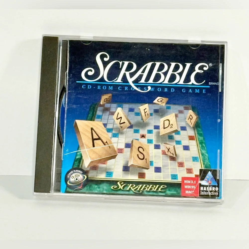 Scrabble CD-ROM Crossword Computer Game 1996 Hasbro Windows 95/3.1 Mac